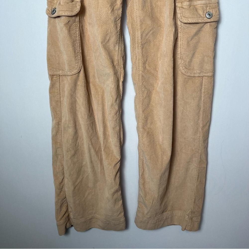 American Eagle Corduroy Pants Super High Rise Baggy Wide Leg Tan Size 000 Cargo - Picture 3 of 10